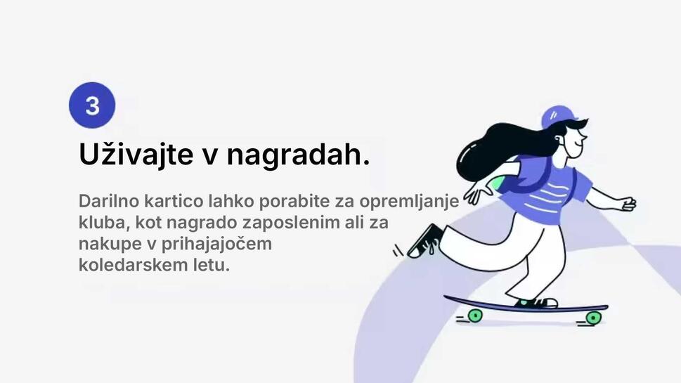 Oseba na rolki koristi nagrado iz programa zvestobe