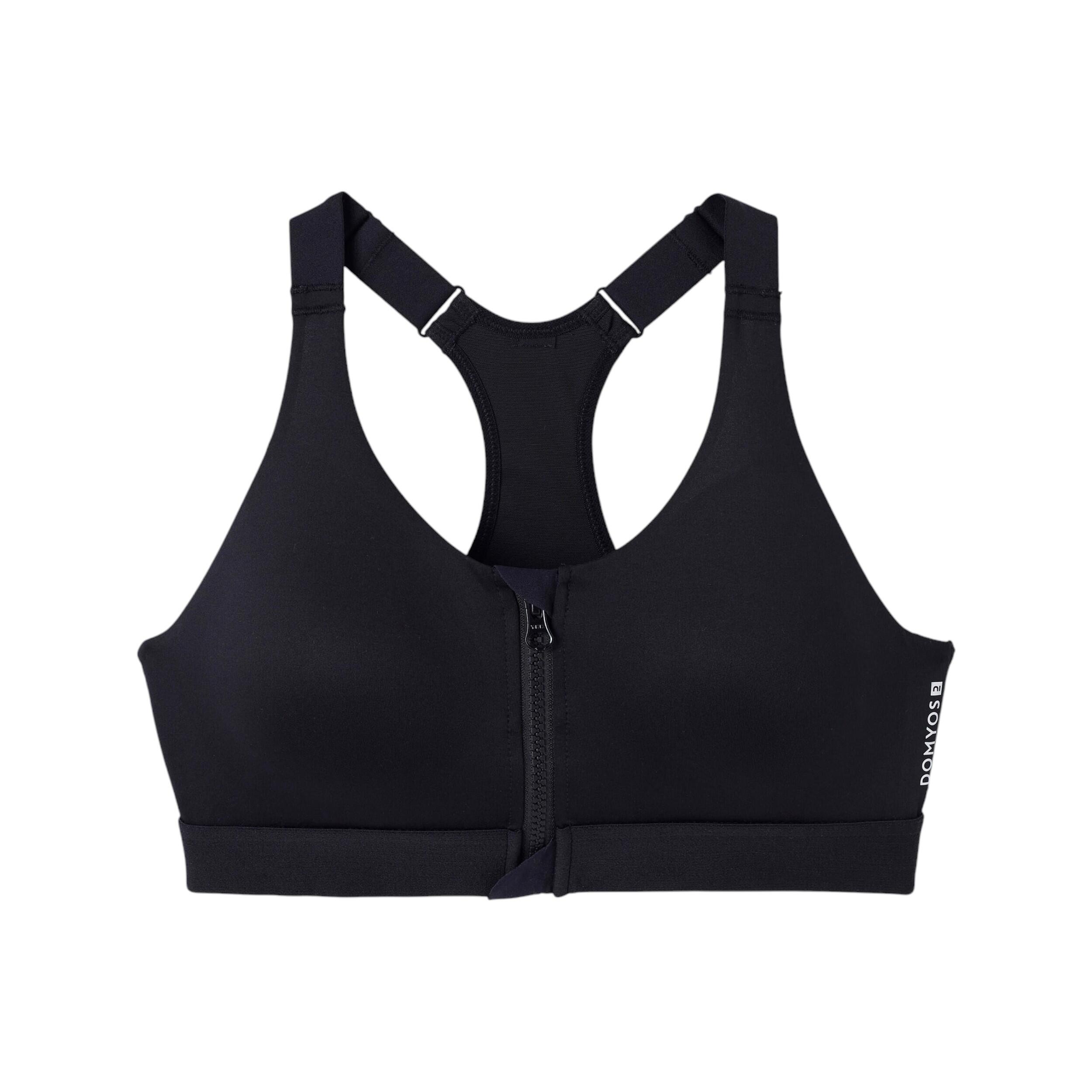 Brassière De Sport Zippée Devant - Soutien élevé, Dos Nageur, Sans Armatures, Pour Femme - Générique