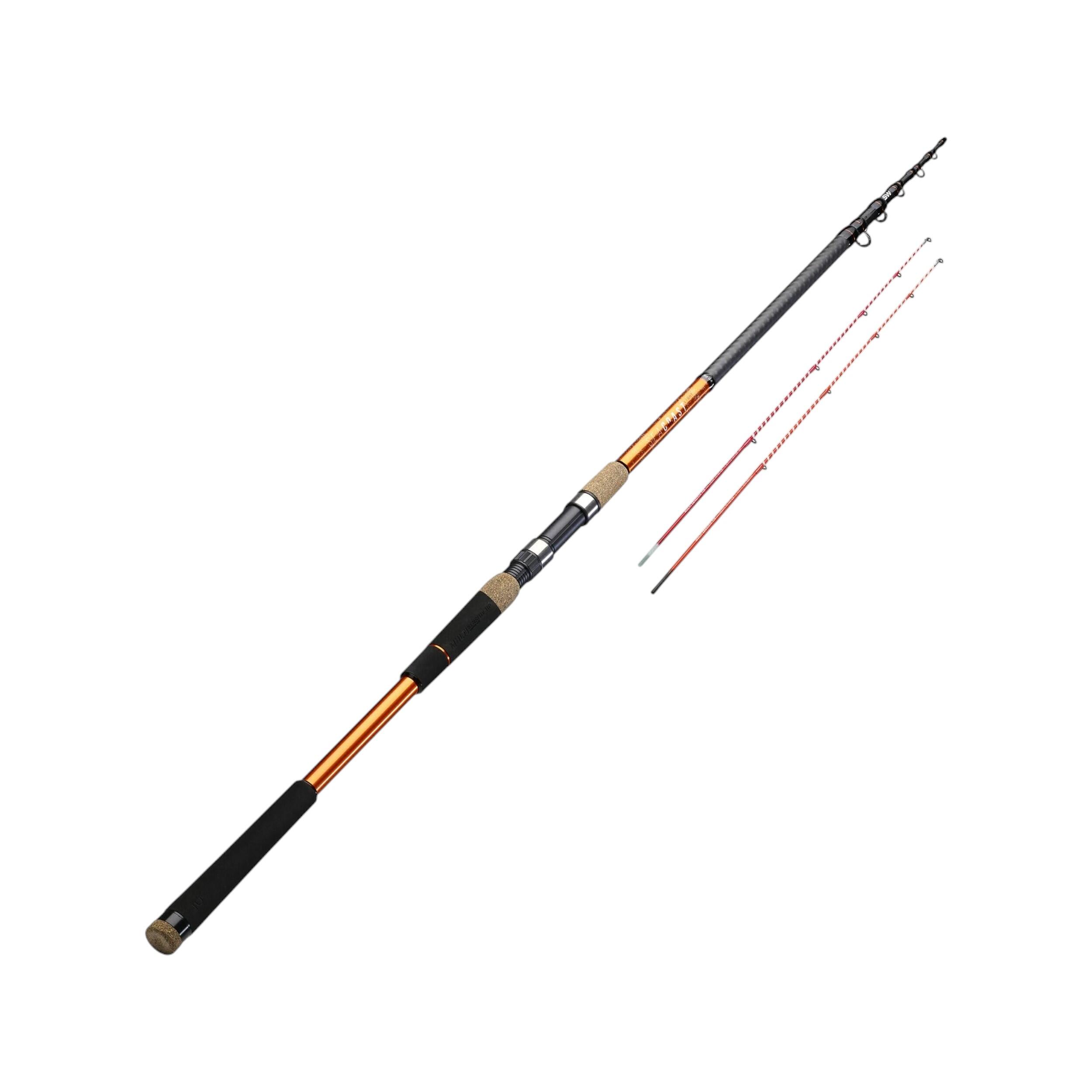 Lot De 2 Canne à Pêche + Moulinet Graphite IM6 - Pour Bar, Pêche Eau Douce - Poignée Polymère - 5