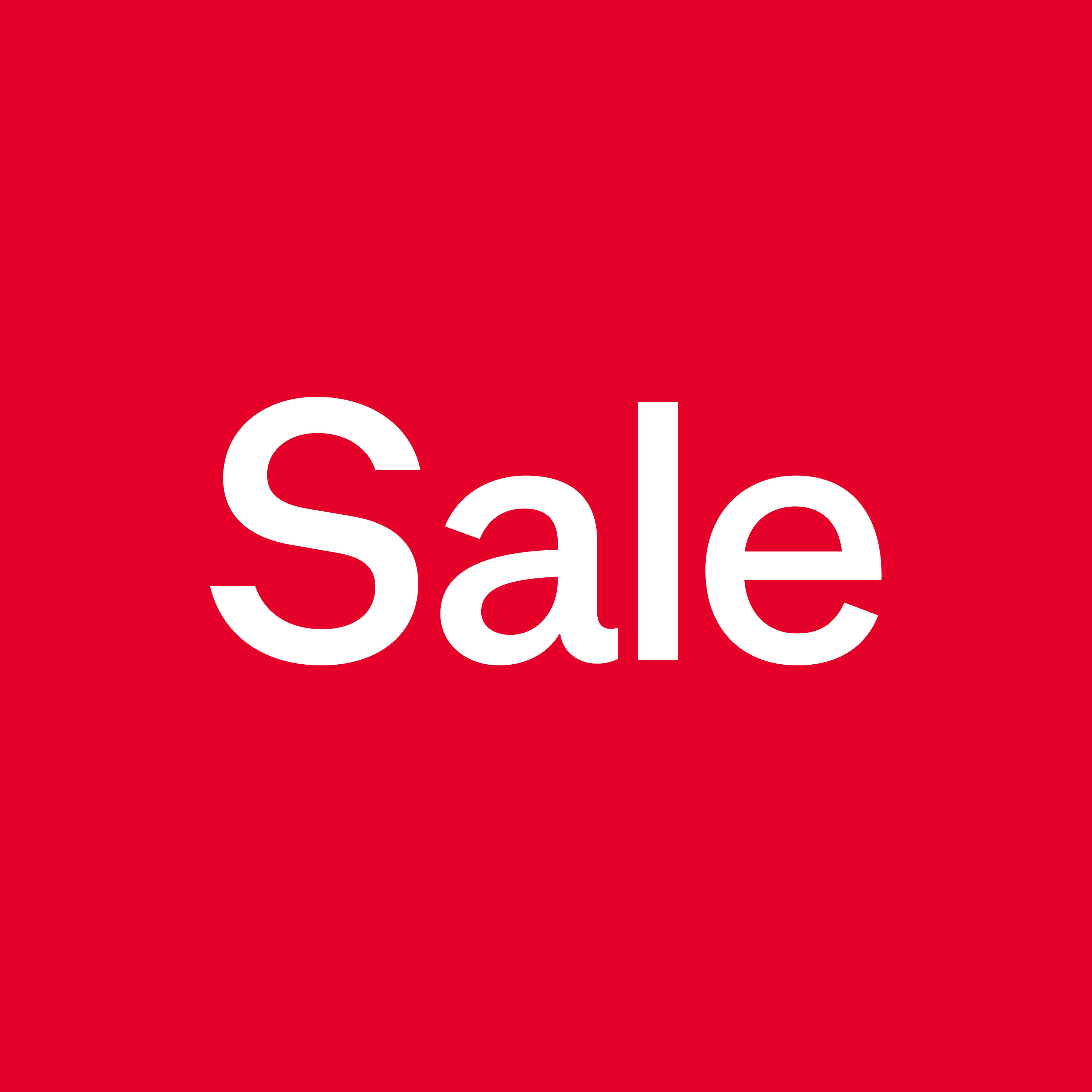 "SALE" in weißer Schrift auf rotem Hintergrund