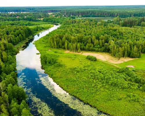 Krajobraz przedstawiający miejsce gdzie można pojechać na Mazury