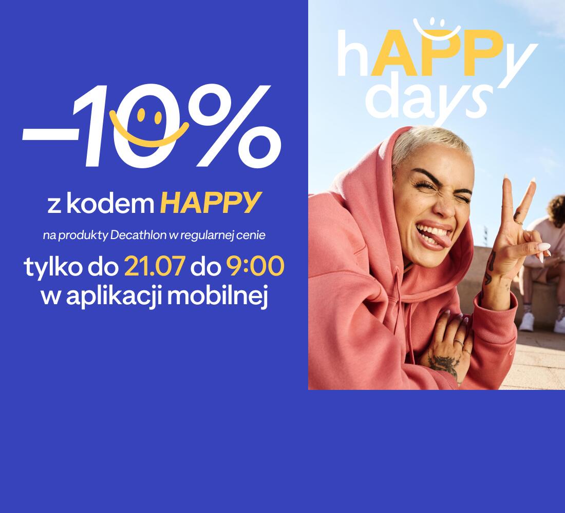 -10% z kodem HAPPY na produkty Decathlon w regularnej cenie tylko 20.07 w aplikacji mobilnej