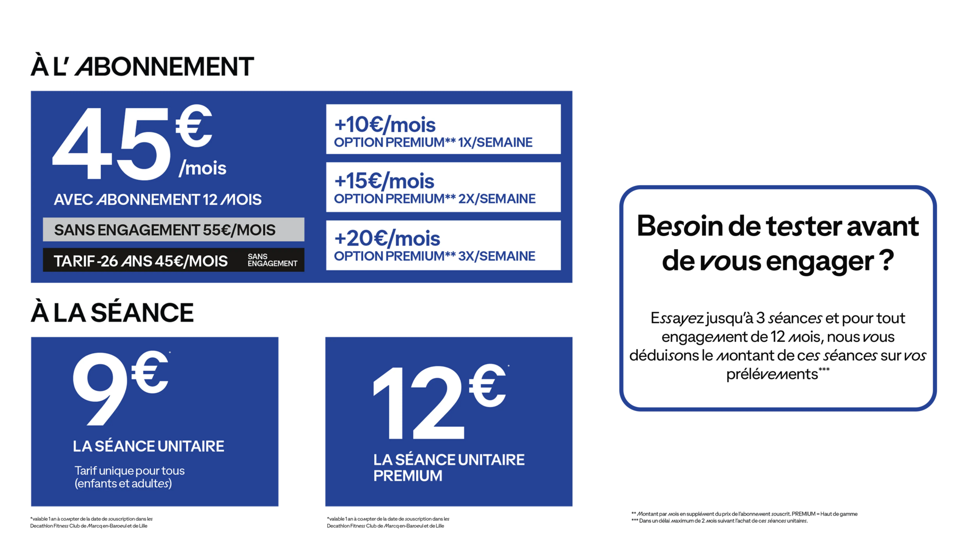 Les tarifs
