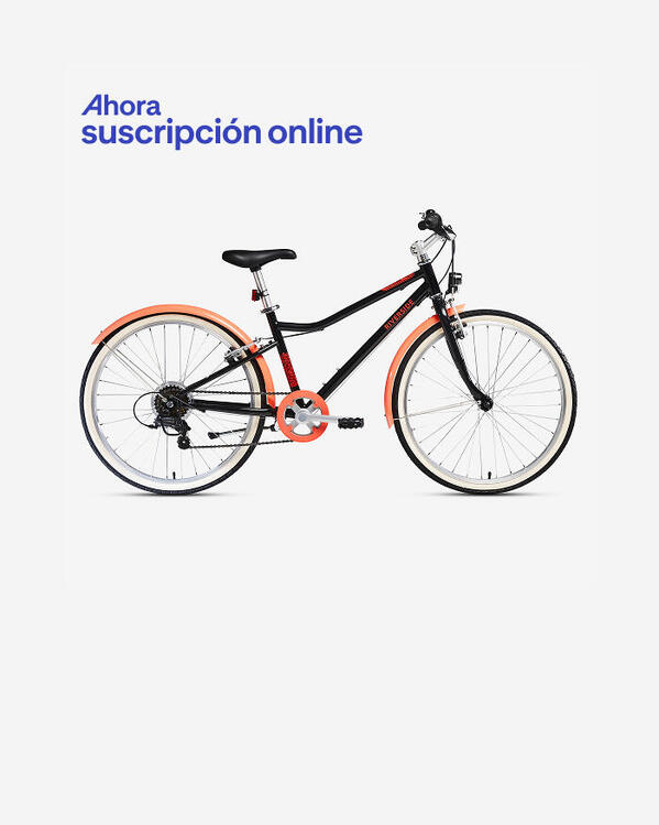 Bicicleta niños 24 Pulgadas trekking Riverside 500 Negro/Coral