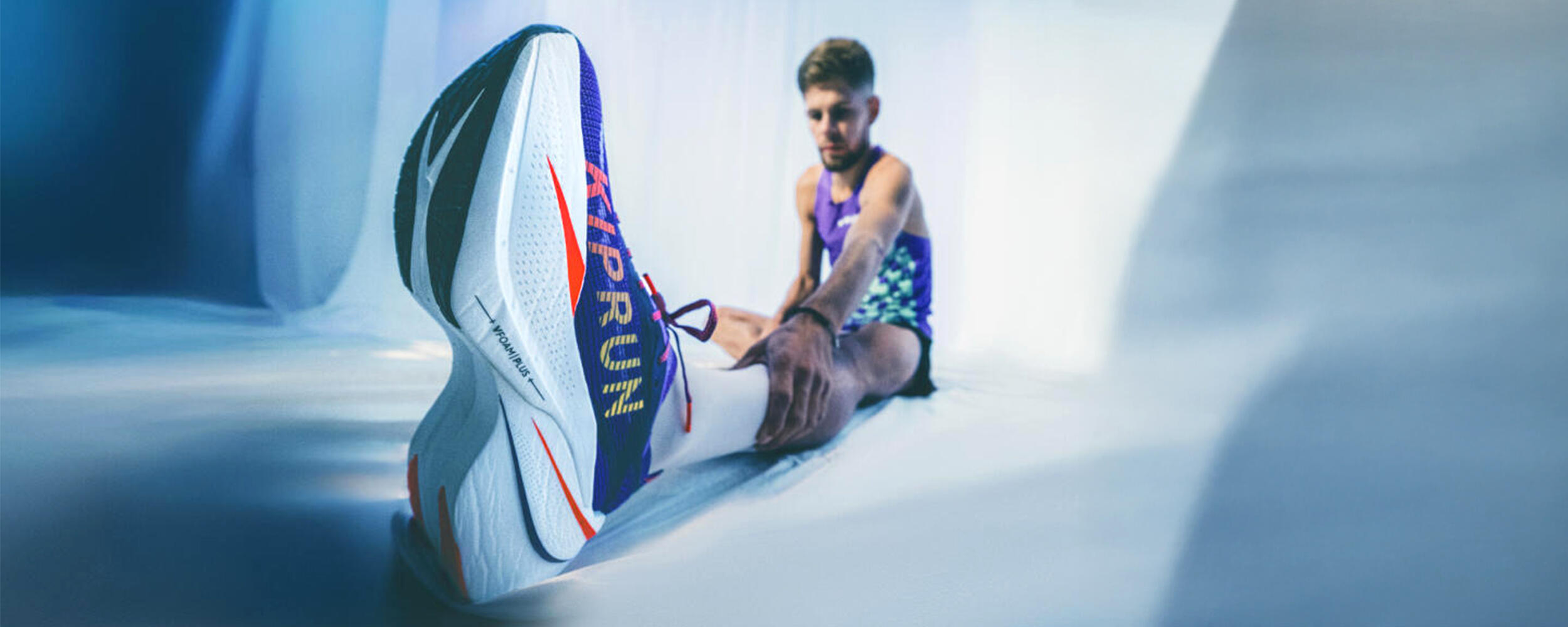 Runners tying shoe laces