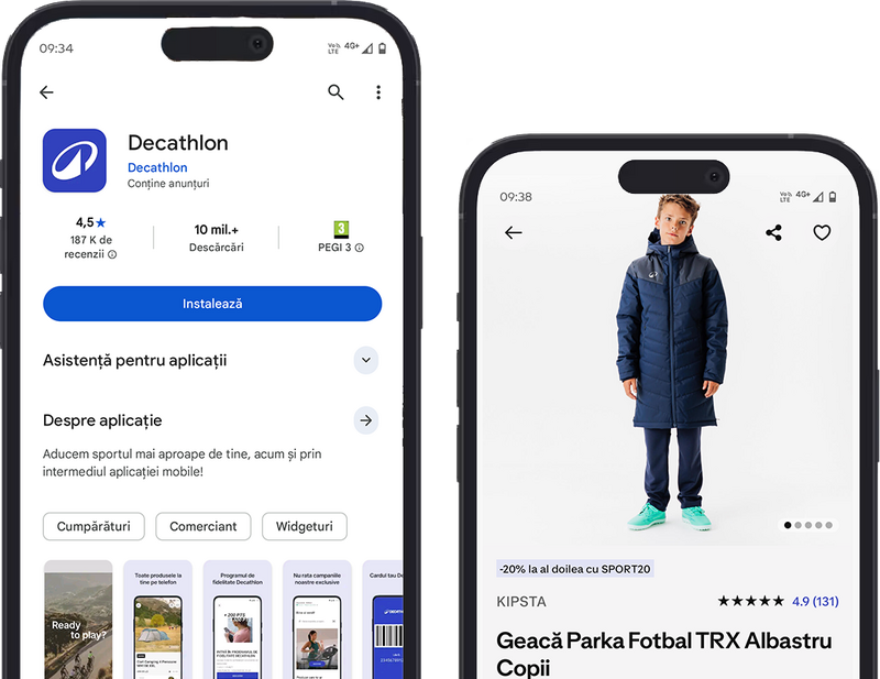 Imagine cu aplicația Decathlon