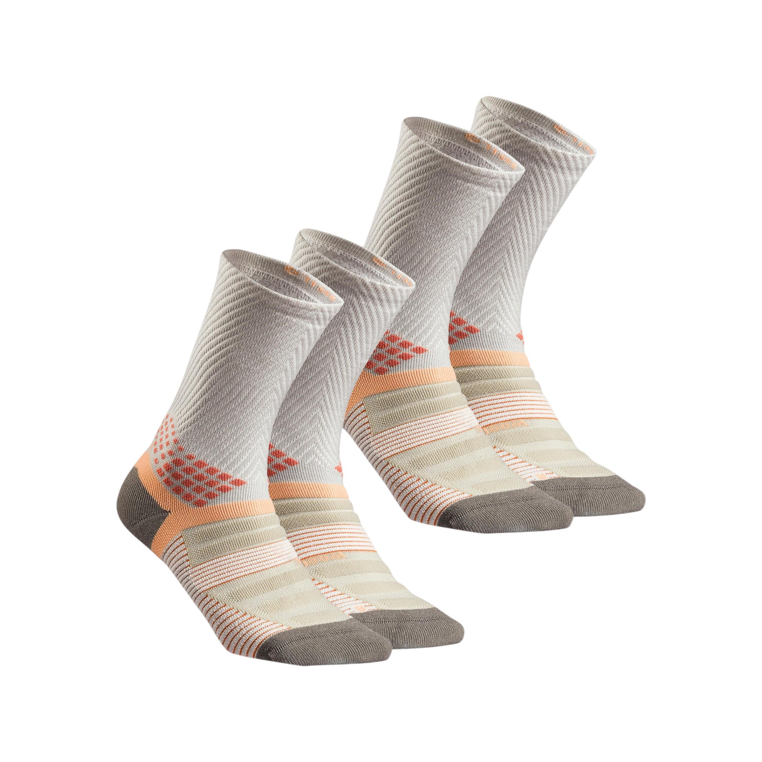 Lot De 4 Paires Chaussettes Randonnée Anti-Ampoules Basic Treasure - Homme Femme 39-46, Respirantes