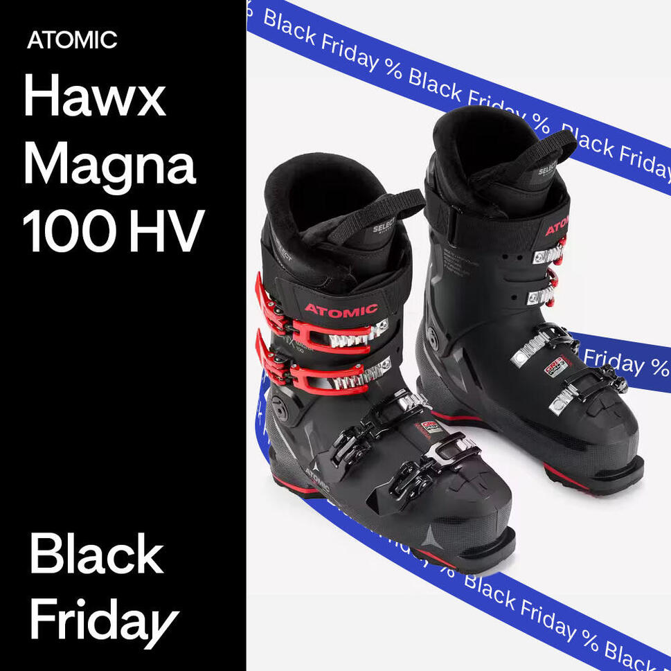 Črni in rdeči moški smučarski čevlji HAWX MAGNA 100 HV