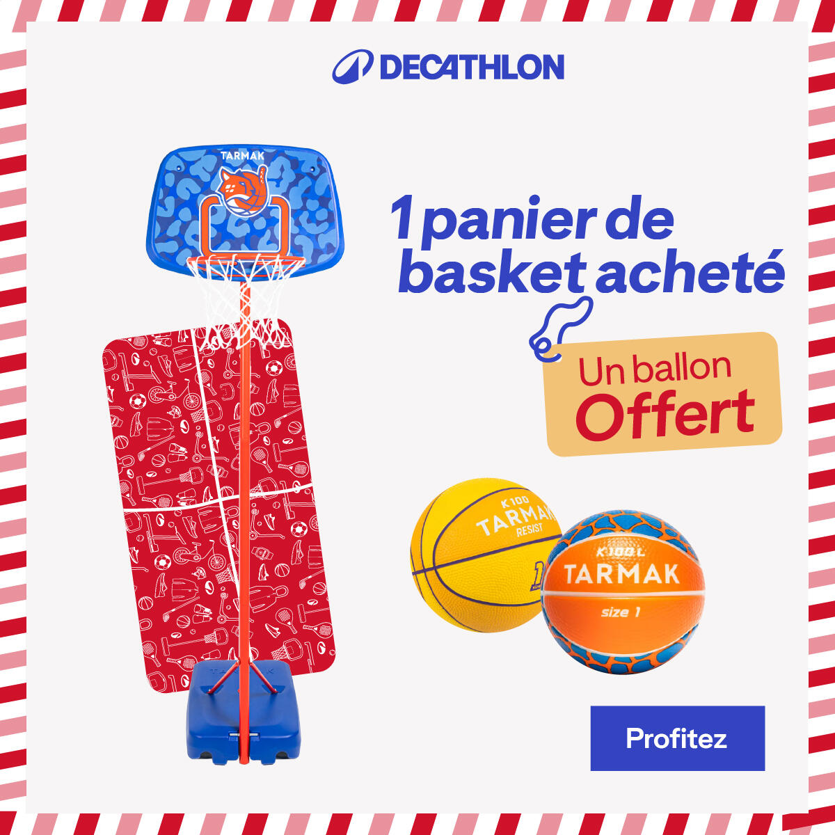 Kit panier de basket acheté un ballon offert