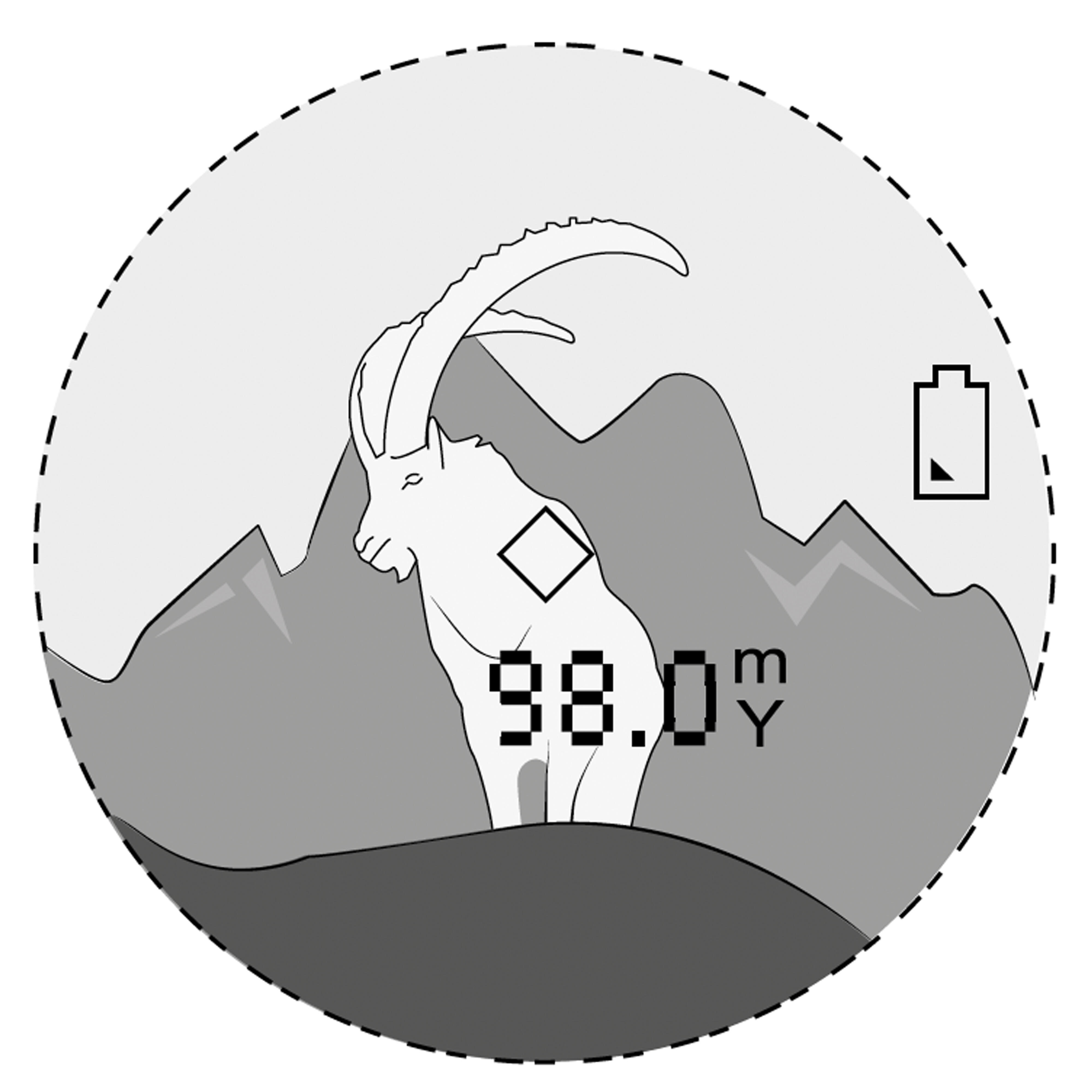 Mode de visée simple des jumelles télémétriques Solognac LRF 1000M