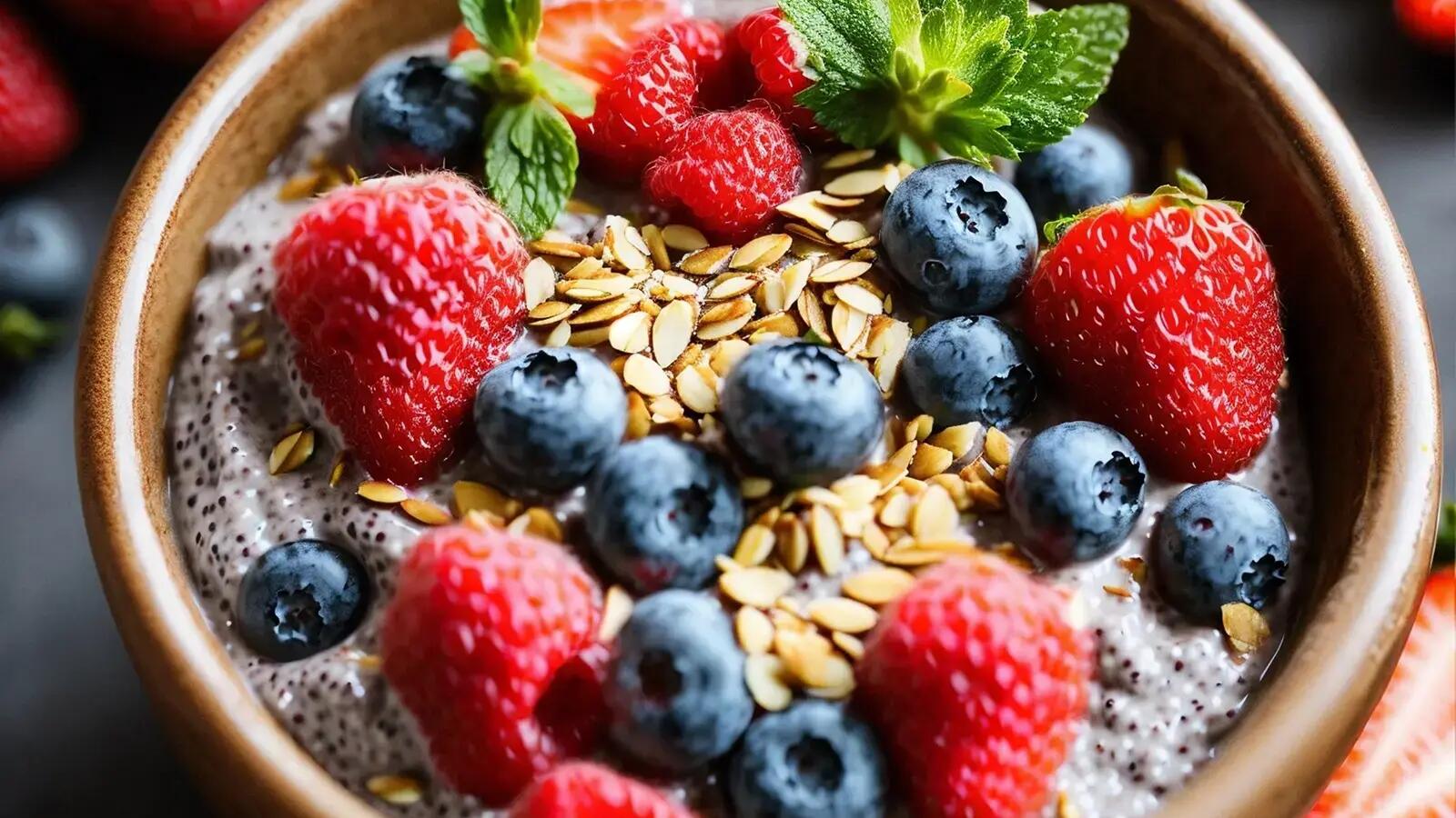 Pudding chia z owocami i ziarnami