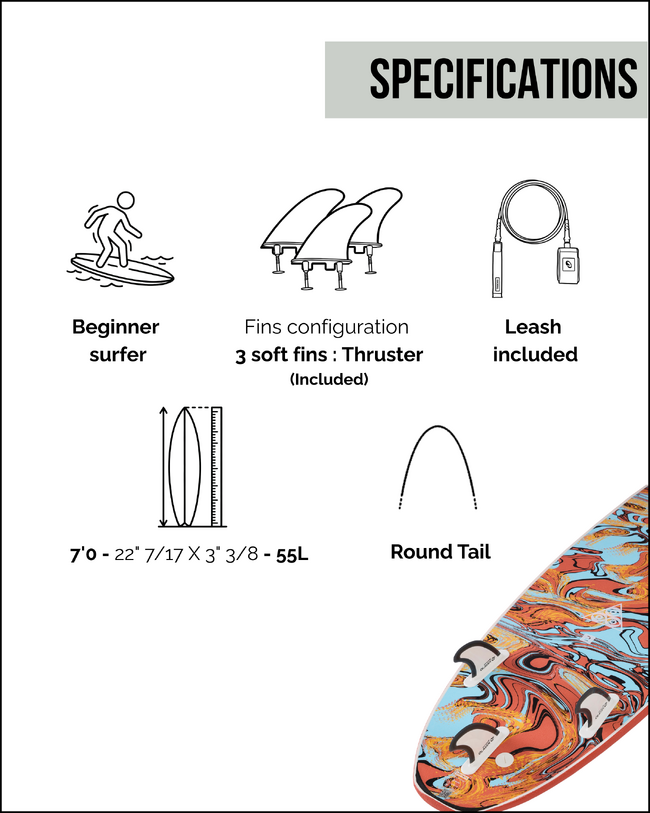 Foam surfboard 7' - 500