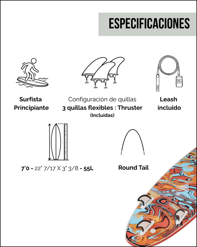 Foam surfboard 7' - 500