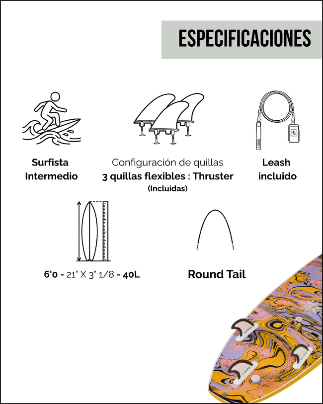Tabla Surf Espuma 6' - 500