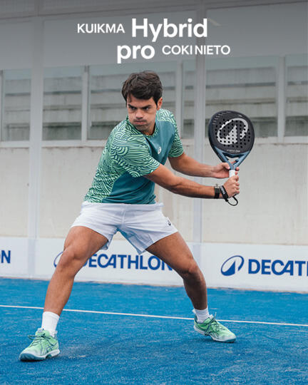 Coki Nieto et sa raquette Kuikma Hybrid Pro