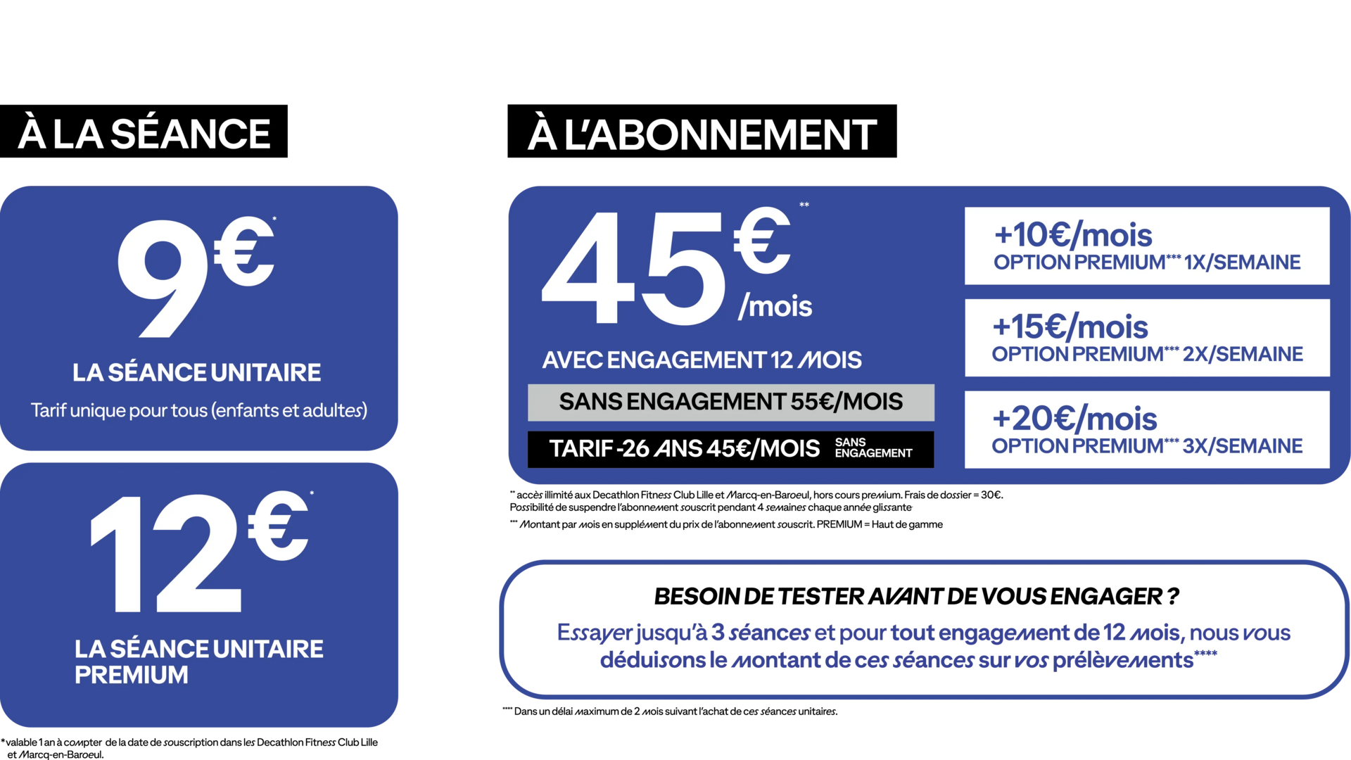 Les tarifs
