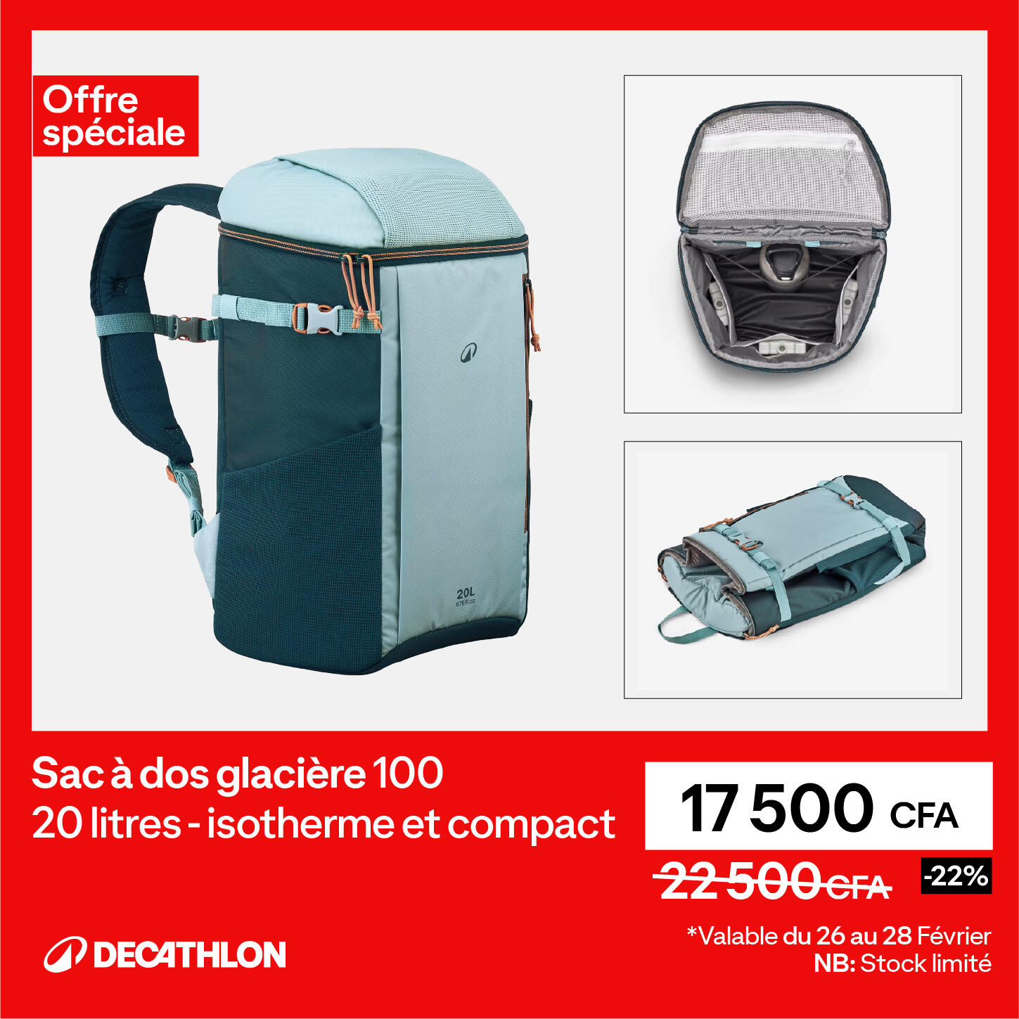 Sac à dos glacière - 17 500 CFA