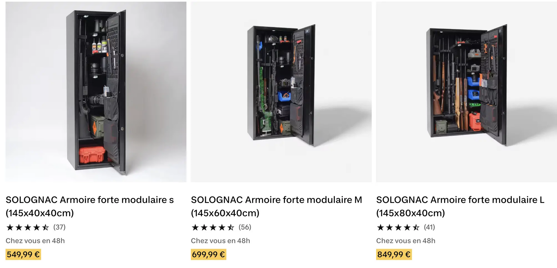 La gamme d'armoires fortes modulaires Solognac