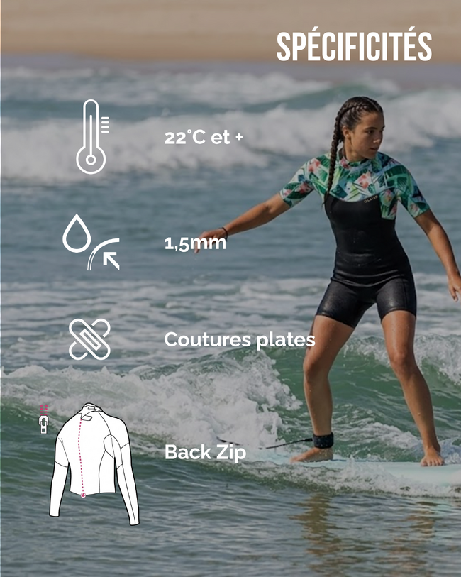 Combinaison Shorty Néoprène Surf/kitesurf – Noir, Taille M/L (occasion, Fabriquée En France)