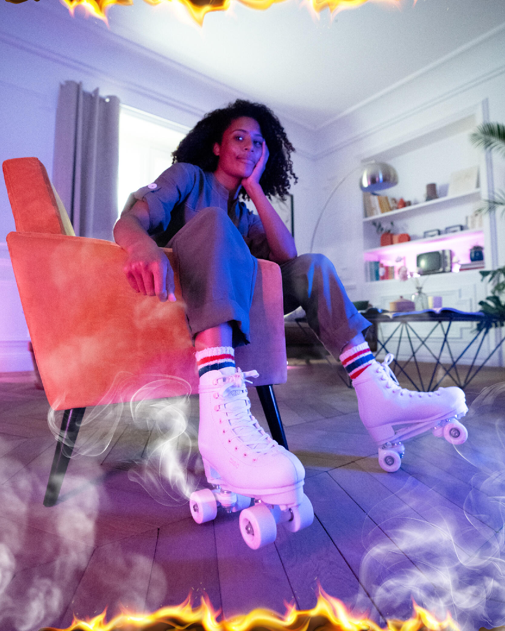 Patines de 4 ruedas artisticos para Niños y Adultos Oxelo QUAD100 - Blanco
