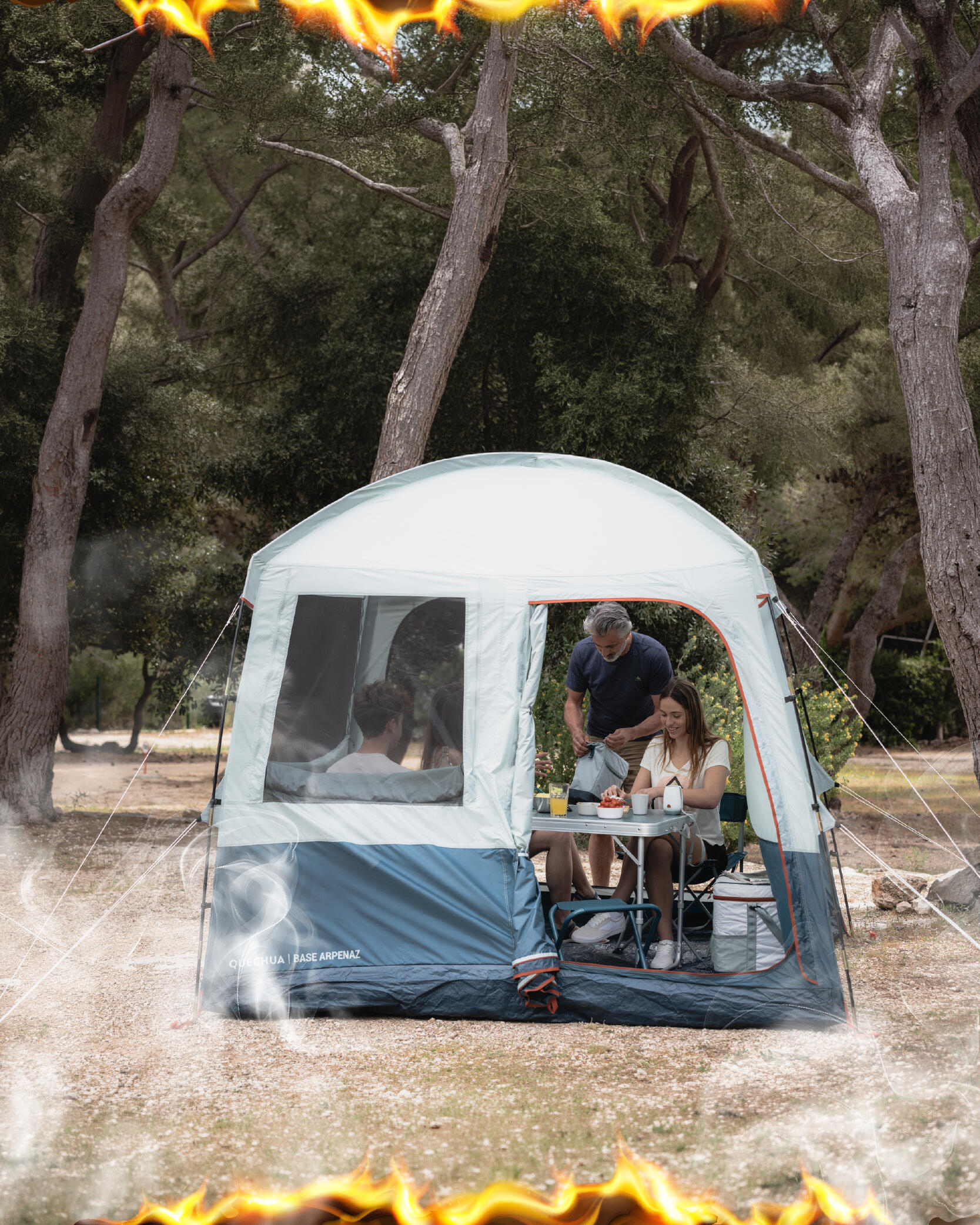 Área común de varillas para 6 personas para camping Quechua Arpenaz base
