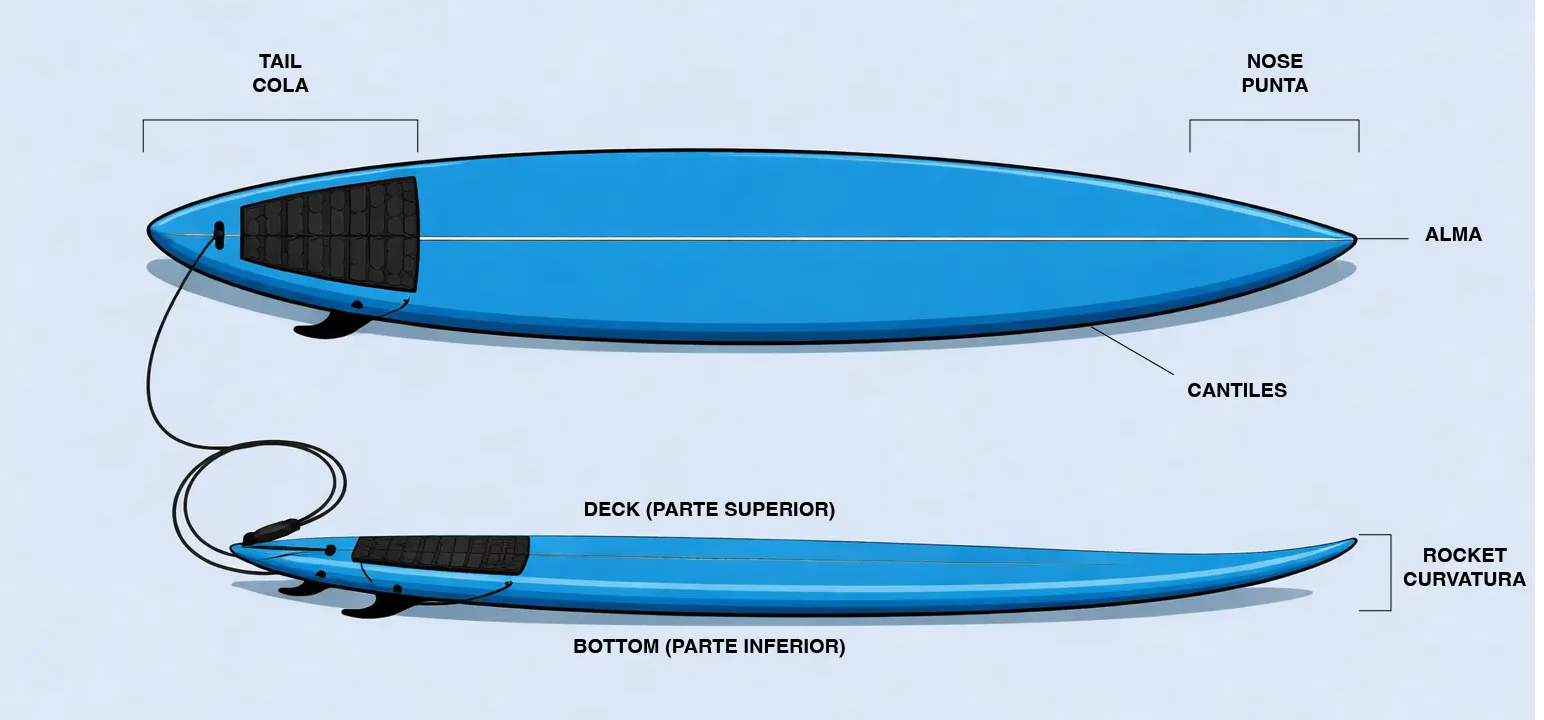 partes de una tabla de surf