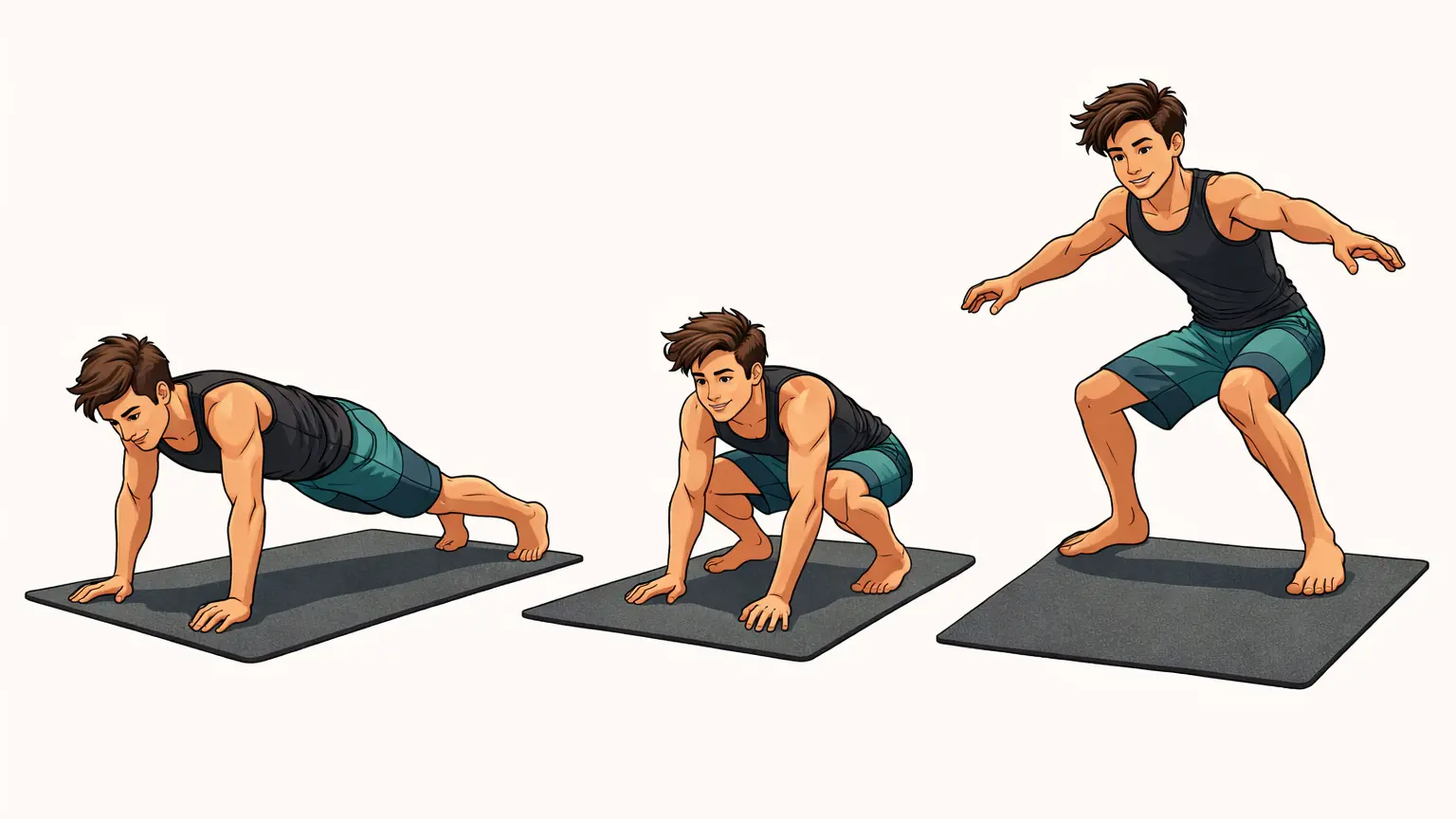 ejercicio surfer burpee