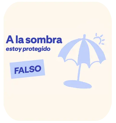 A la sombra bajo tu sombrilla, estás protegido de la radiación directa, pero el 50% de los UV te alcanzan por reverberación.