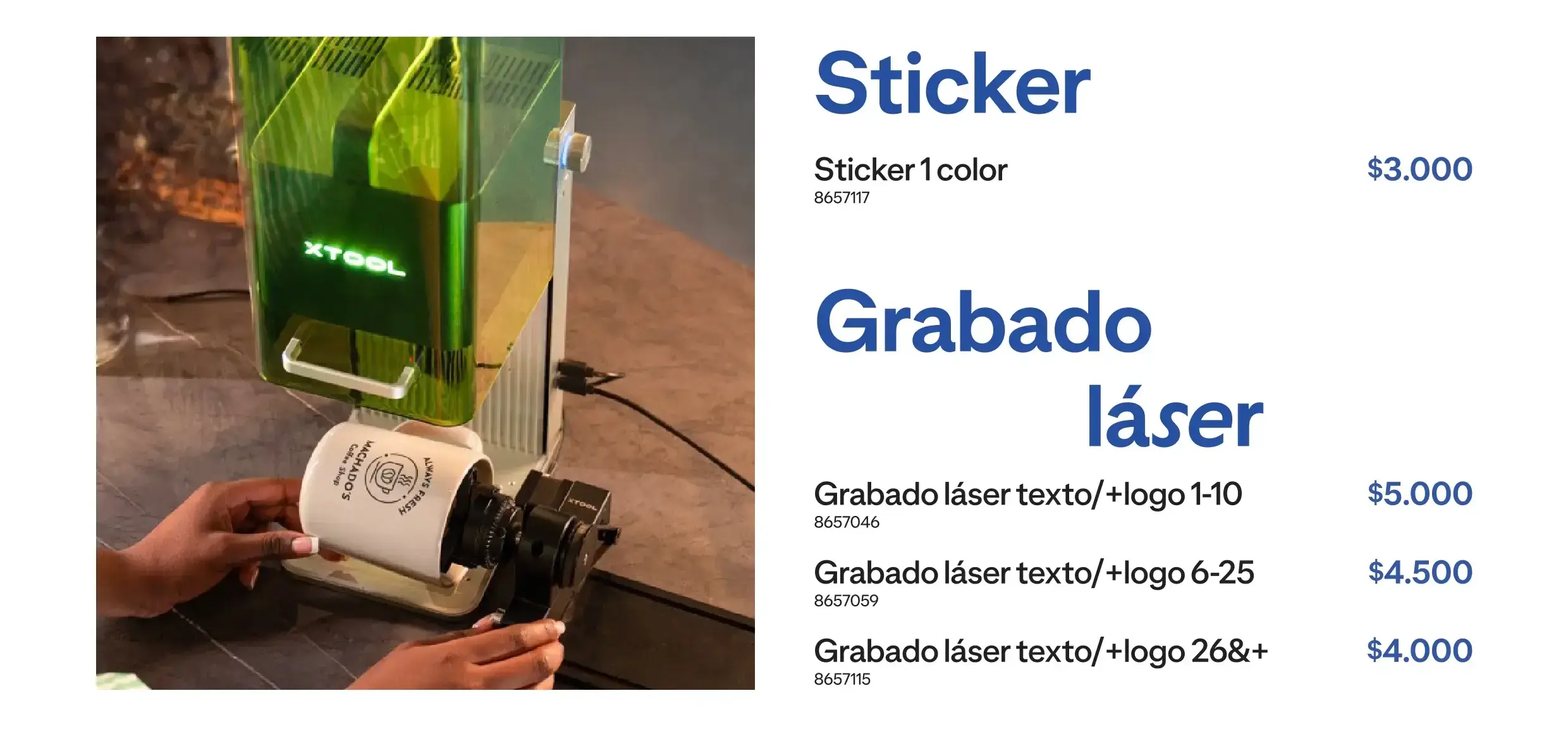 Precios Sticker y Grabado