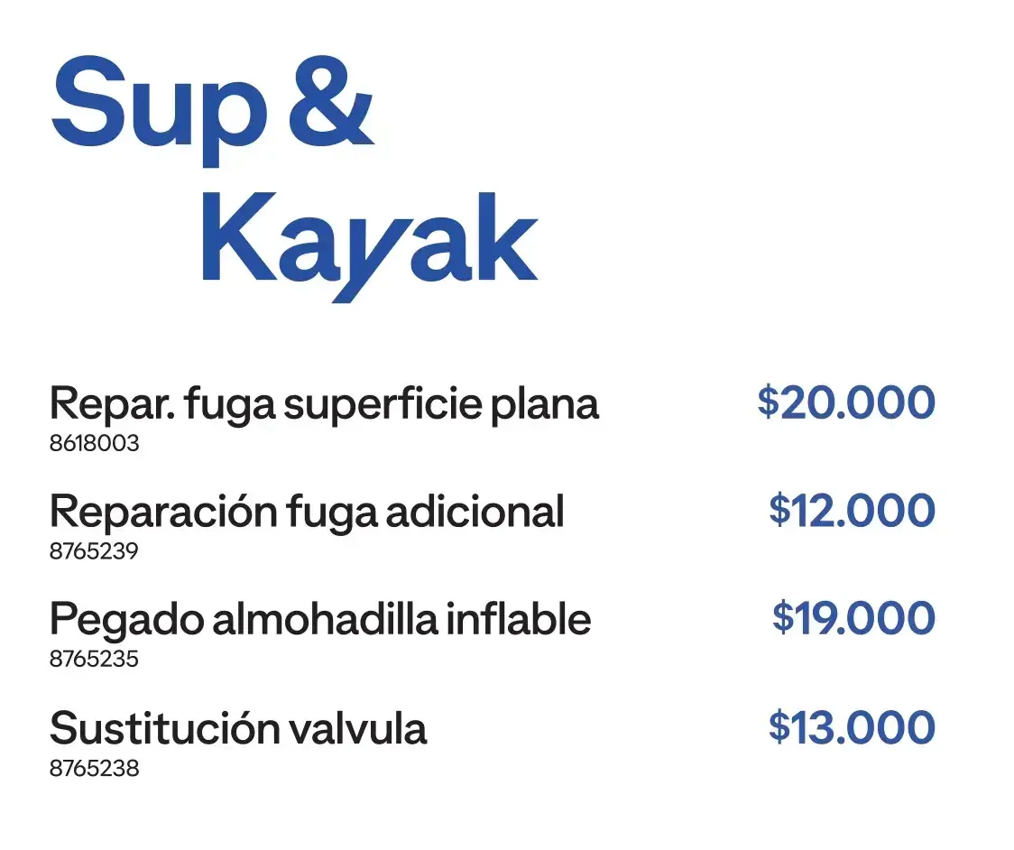 Servicios SUP y Kayaks