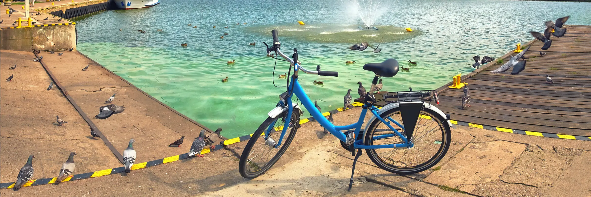 Rower stojący na trasie Blue Velo