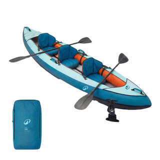 Napihljiv enosedi kajak Itiwit oranžne barve.