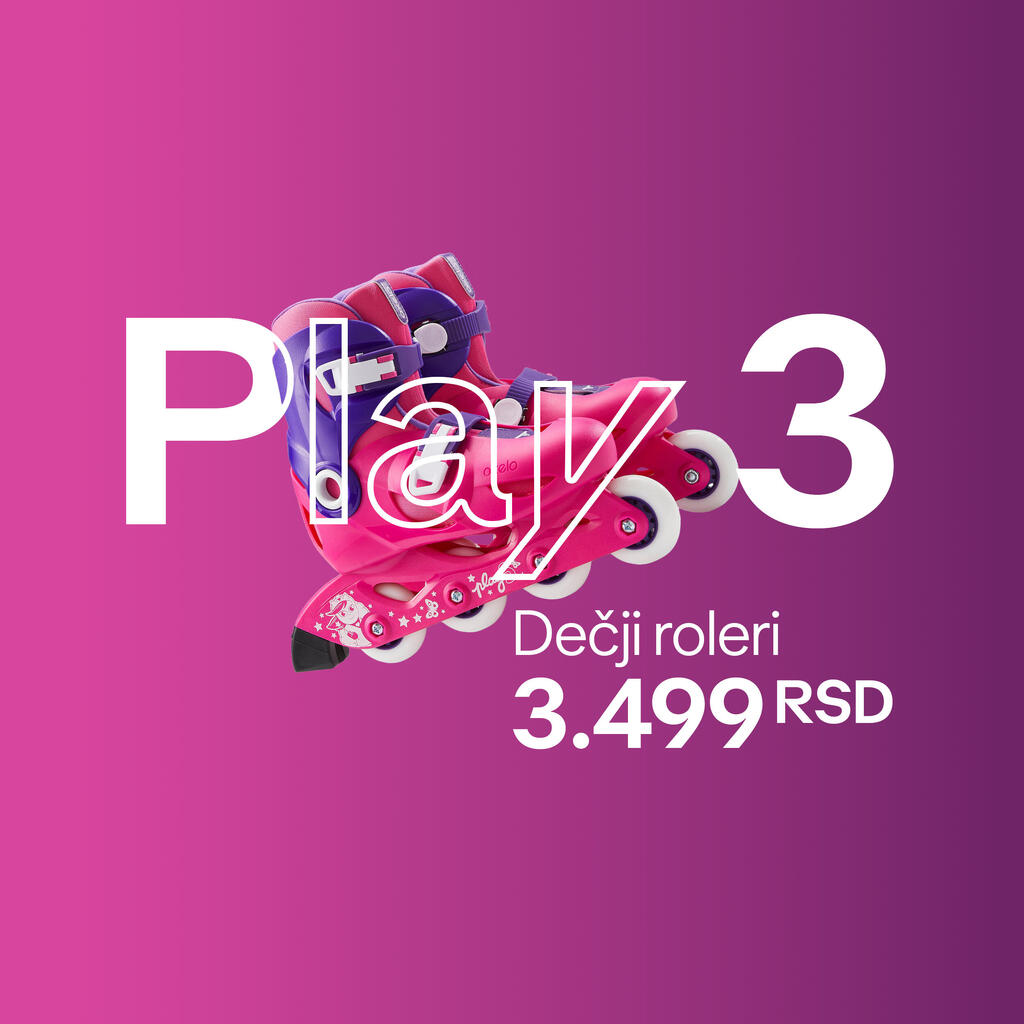 Ružičasti i ljubičasti roleri PLAY 3 za decu