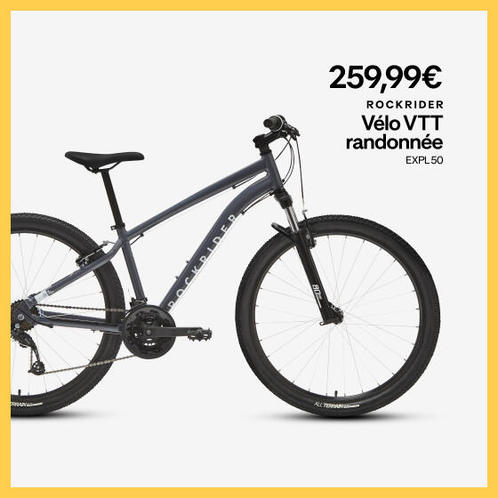 Vélo VTT randonnée rockrider Expl500 à 259,99€