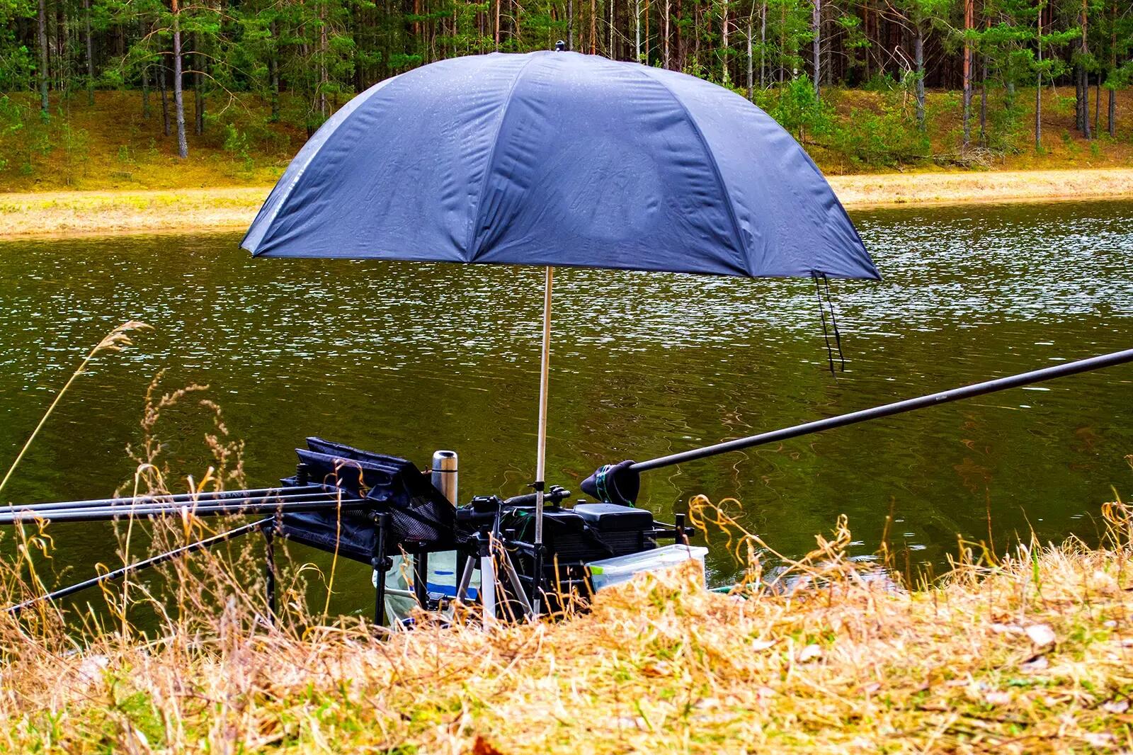 Sprzęt wędkarski pod parasolem