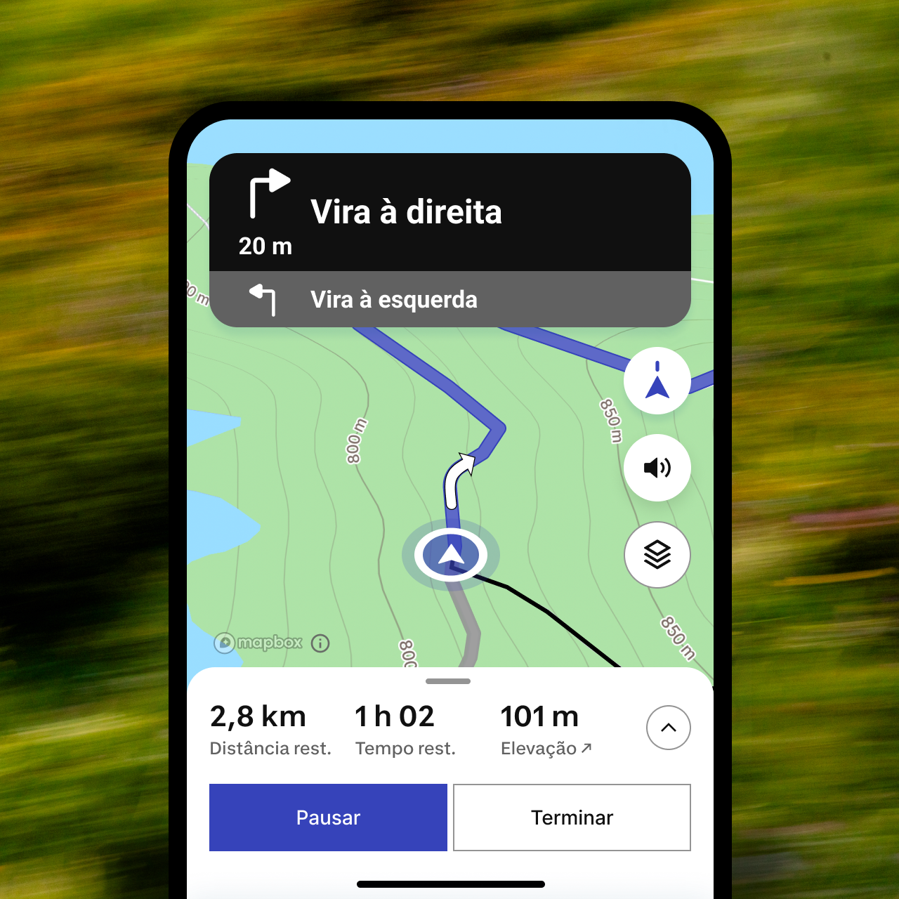 app num trilho para viar à direita