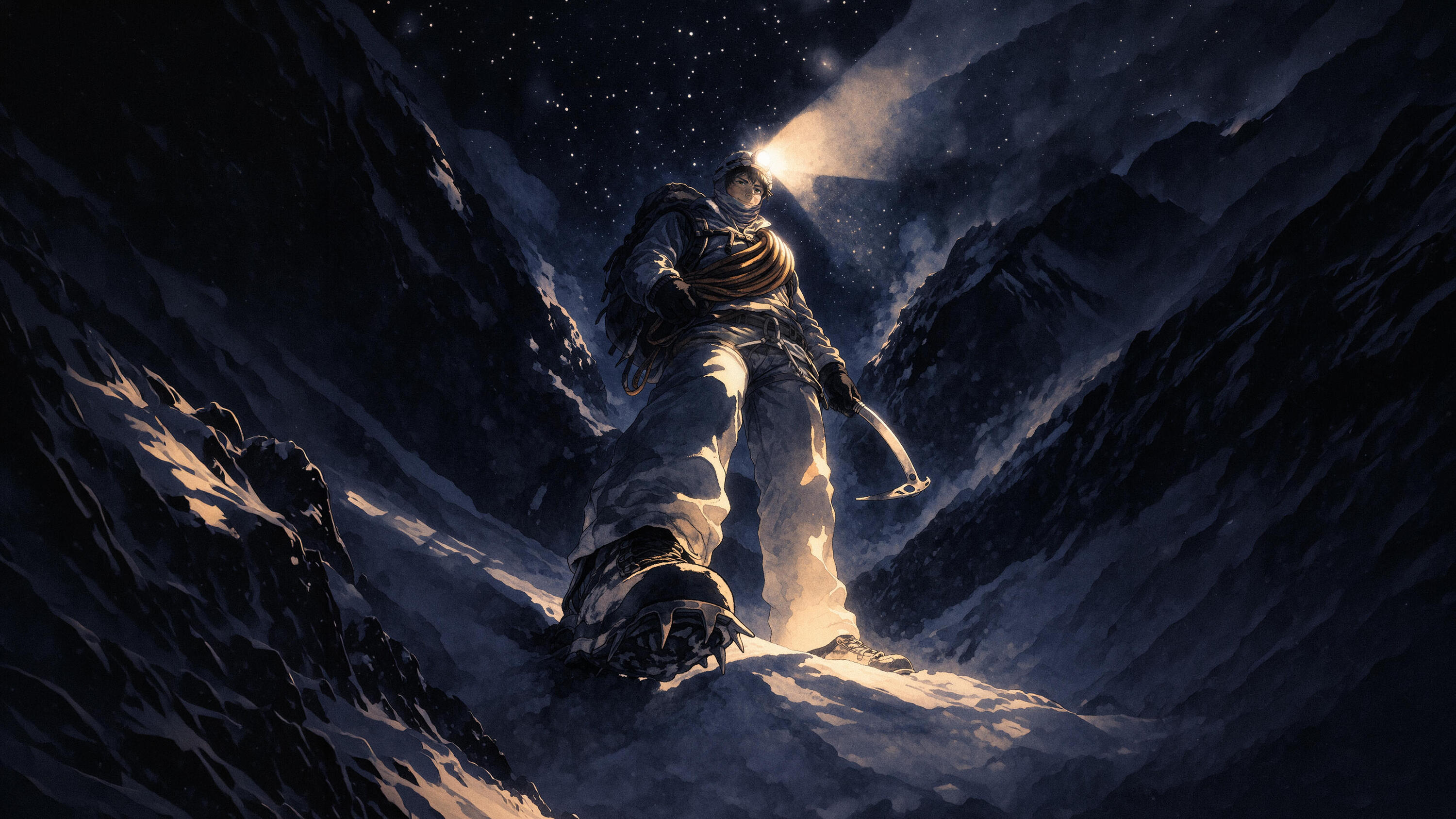 Mountain webtoon on Nicolas Jean ascent