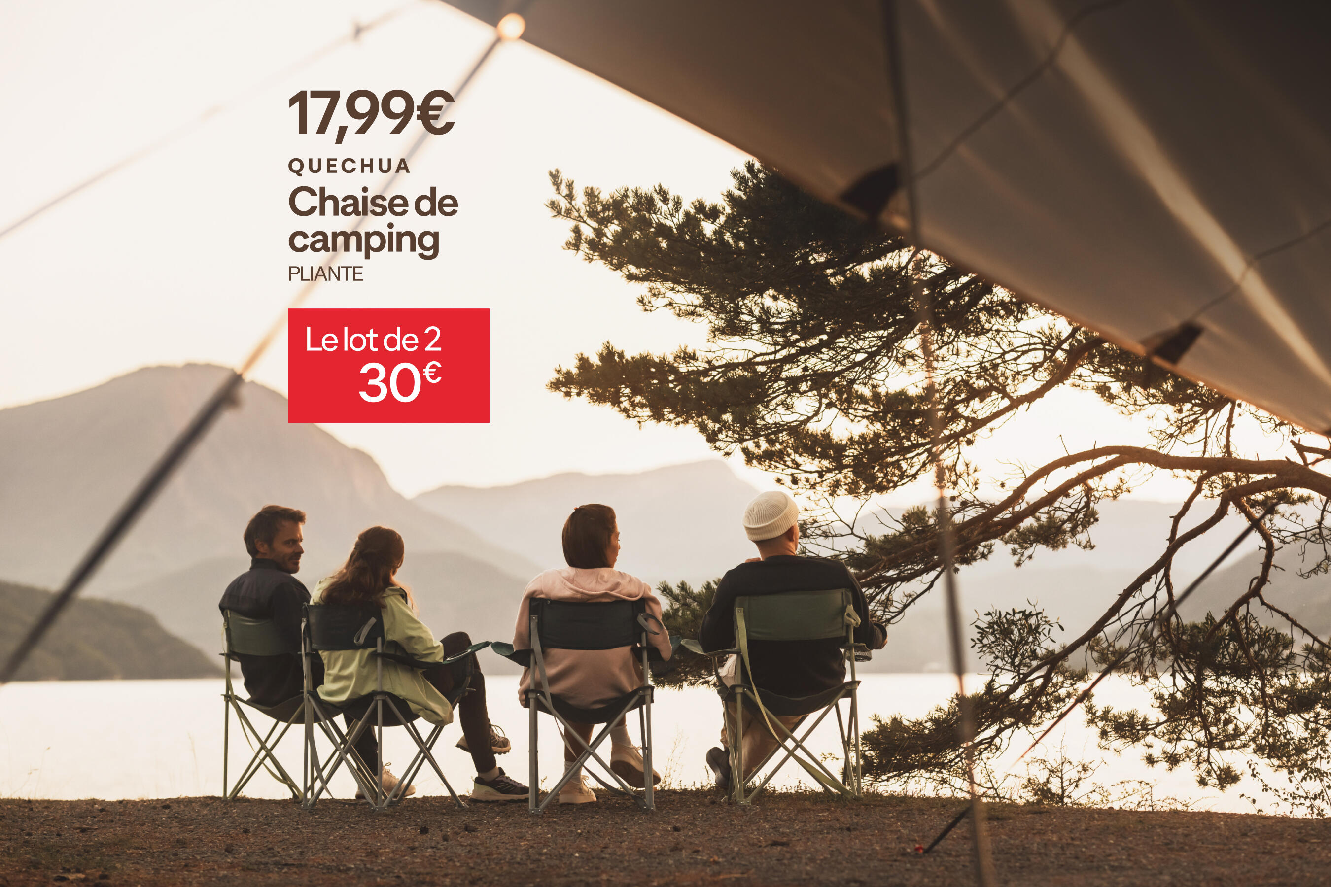 QUECHUA : lot de 2 chaises de camping pliantes à 30€ au lieu de 17,99€ chacune