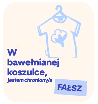 Biała bawełna = Ochrona UPF 7.