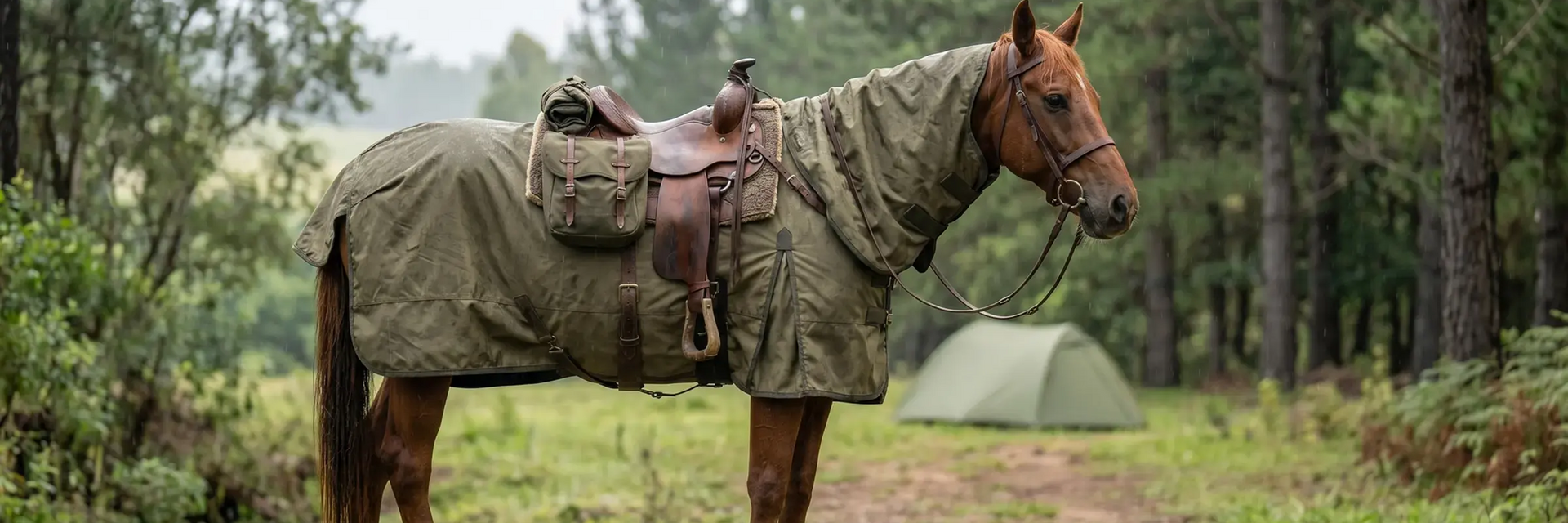Koń przygotowany na rajd konny
