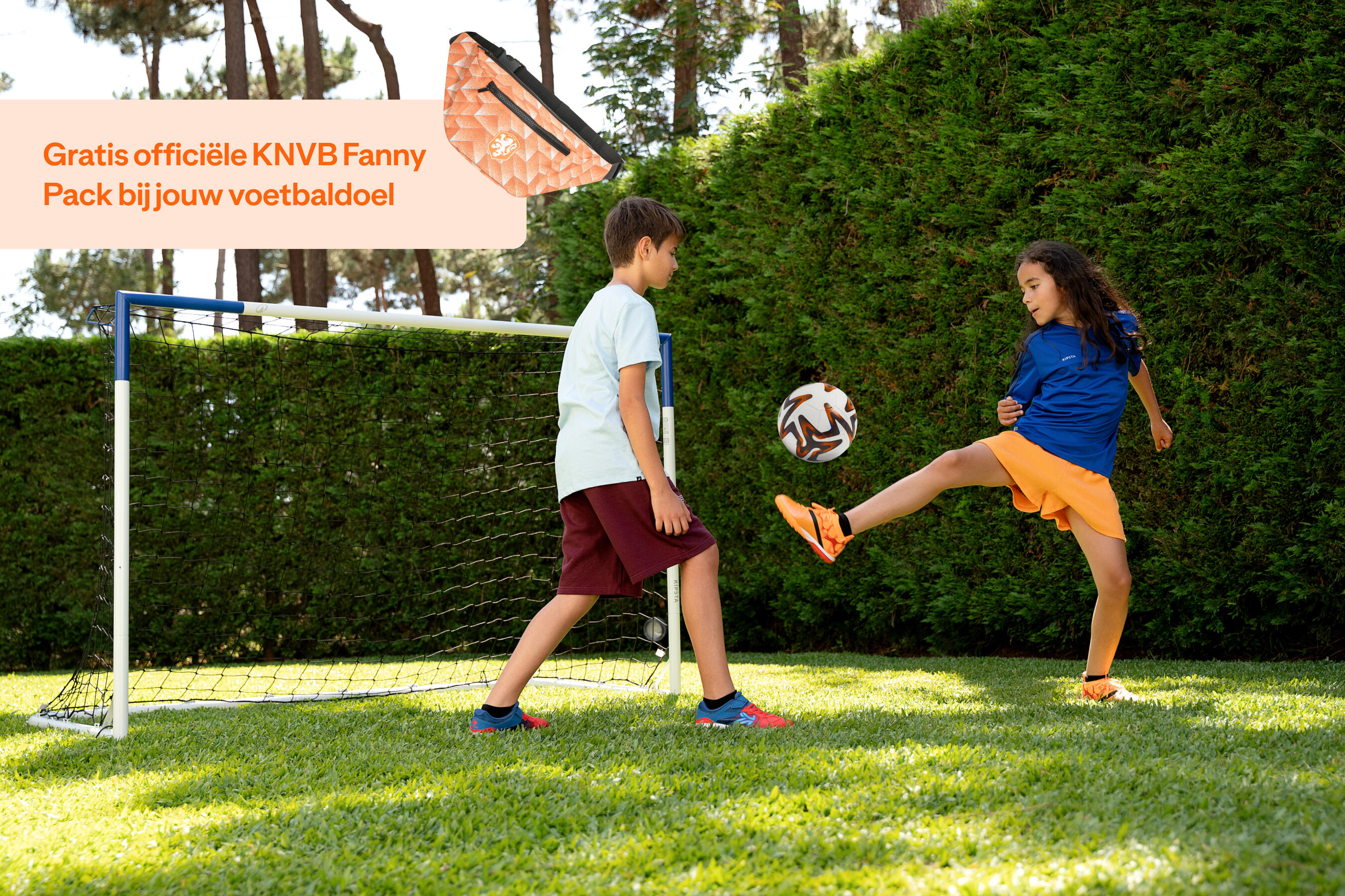 Oranje WK actie! Gratis oranje fanny pack bij aankoop van een kipsta classic goal voetbaldoeltje