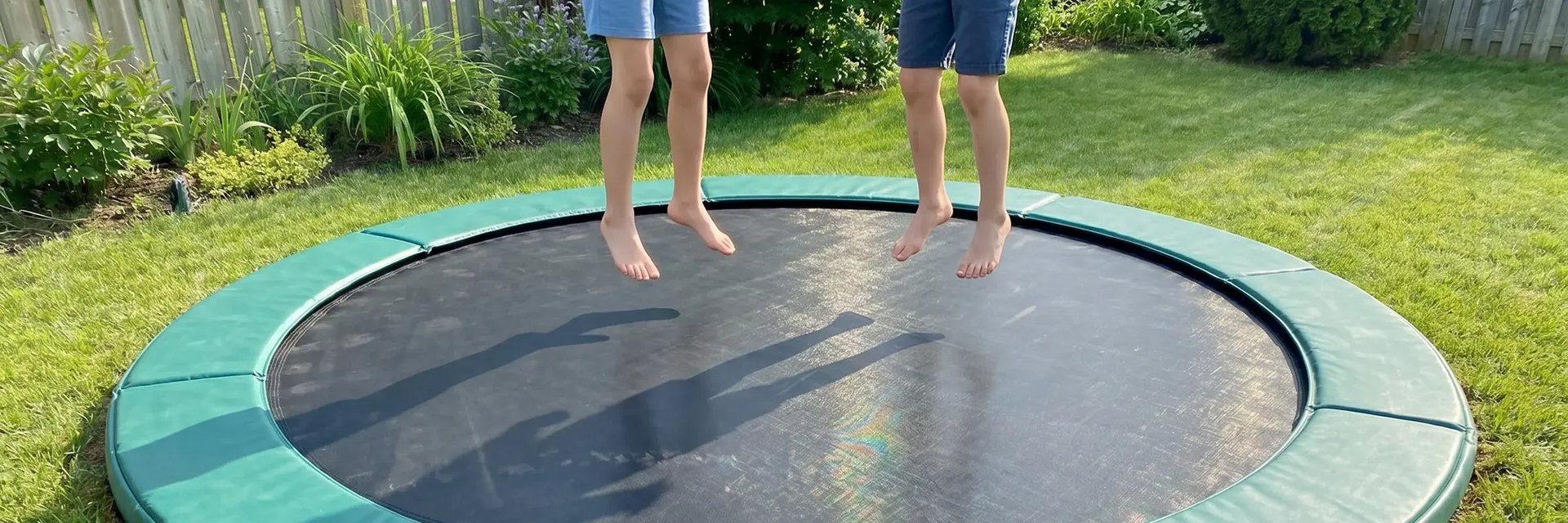 Dzieci skaczące na trampolinie w ziemi