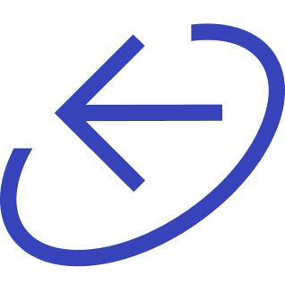 Zeichung von einem Orbit in dem ein Pfeil nach links ist