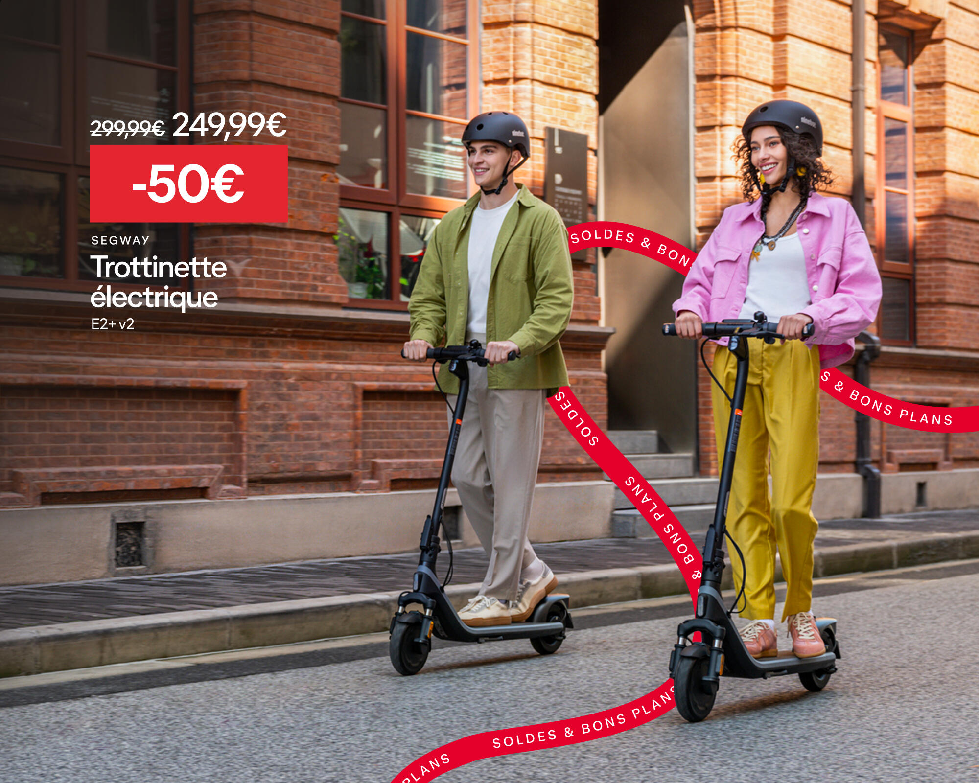 SEGWAY Trottinette électrique ninebot jusqu'à 25km, e2+ v2 à -50€ soit 249,99€ au lieu de 299,99€