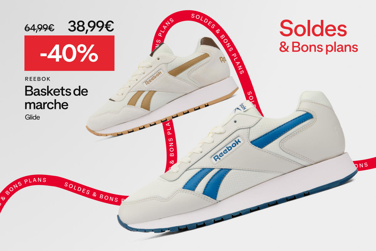 Soldes & bons plans : Baskets de marche Glide REEBOK à -40% soit 38,99€ au lieu de 64,99€
