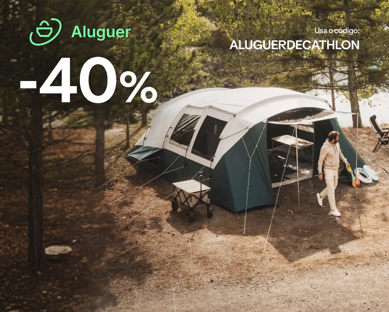 Banner promocional desporto -40% serviço aluguer