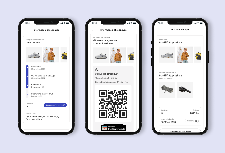 sledovani objednavky a qr kod