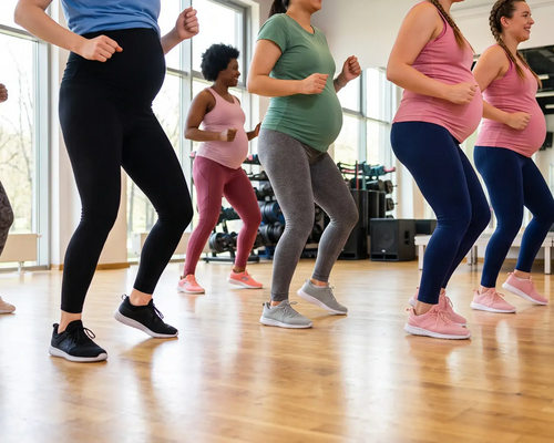 Kobiety w ciąży ćwiczące zumbę