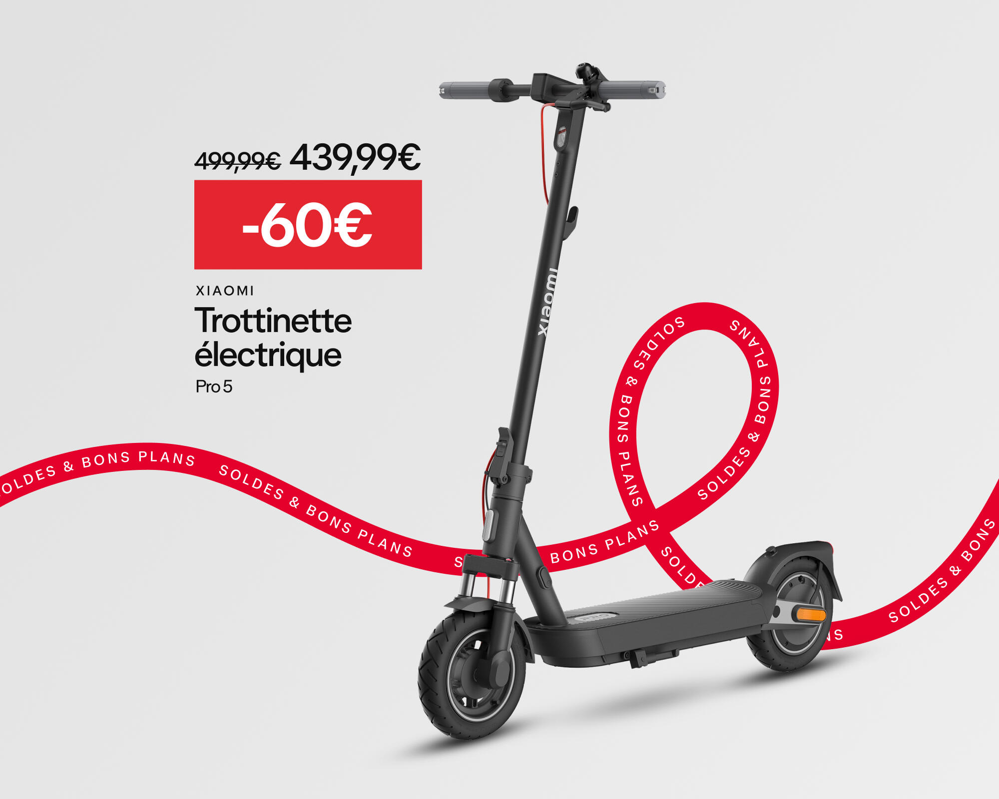 Soldes & bons plans XIAOMI : trottinette électrique Pro 5 à -60€ soit 439,99€ au lieu de 499,99€