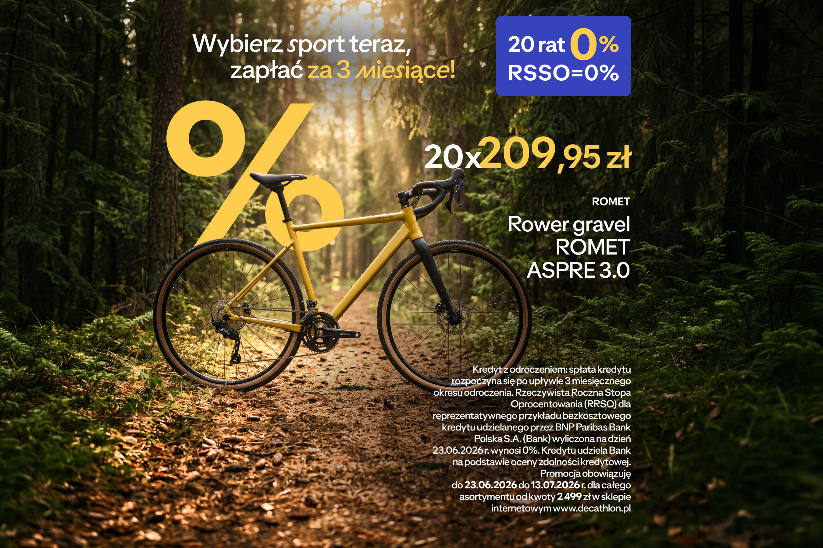 Wybierz sport teraz, zapłać za 3 miesiące !